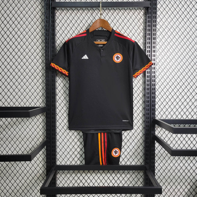 Kit Infantil Roma Away Black 23/24